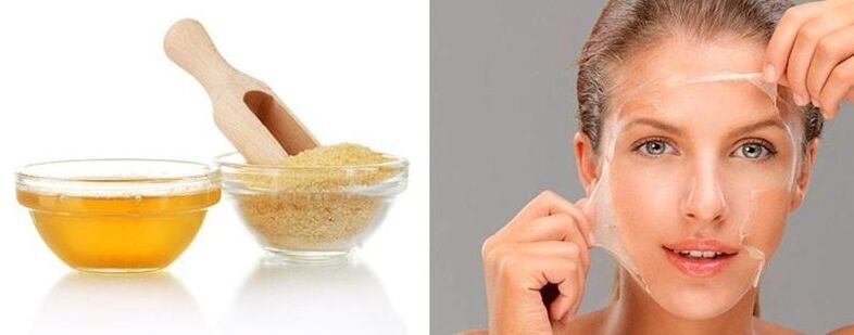 Gelatin mask against wrinkles